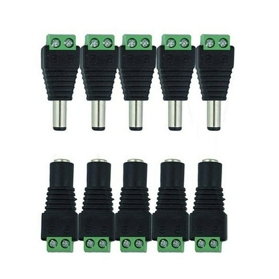 5pcs Male and 5pcs Female DC Power Connector Plug Cable Jack Adapter for CCTV Camera and Strip Light