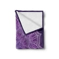 thumbnail image 2 of Purple Mandala Soft Flannel Fleece Throw Blanket, Hand-Drawn Doodle Lace Mandala with Floral Motifs, Cozy Plush for Indoor and Outdoor Use, 50" x 60", Dark Purple Pale Mauve, by Ambesonne, 2 of 6