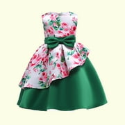 Herrnalise 3-9T Flower Girl Wedding Pageant Dress Toddler Floral Print Formal Dresses Kids Special Occasion Dress