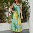 thumbnail image 4 of Lunarable Pineapple King Size Sleeveless Dress Dresses Summer Women Dresses Clothing Woman Dresses Dress, 4 of 7