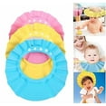 thumbnail image 6 of 3pcs Adjustable Baby Kids Shower Cap Bath Shampoo Cap Hat Wash Hair Protector Cap(Pink,Yellow,Blue), 6 of 9