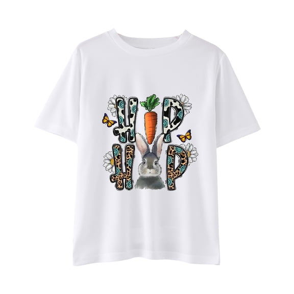 KAUOD Toddler Kids Easter Day T Shirts Funny Graphic Tees for Kids Boys Short Sleeve Crewneck Pullover Top Easter Clothes