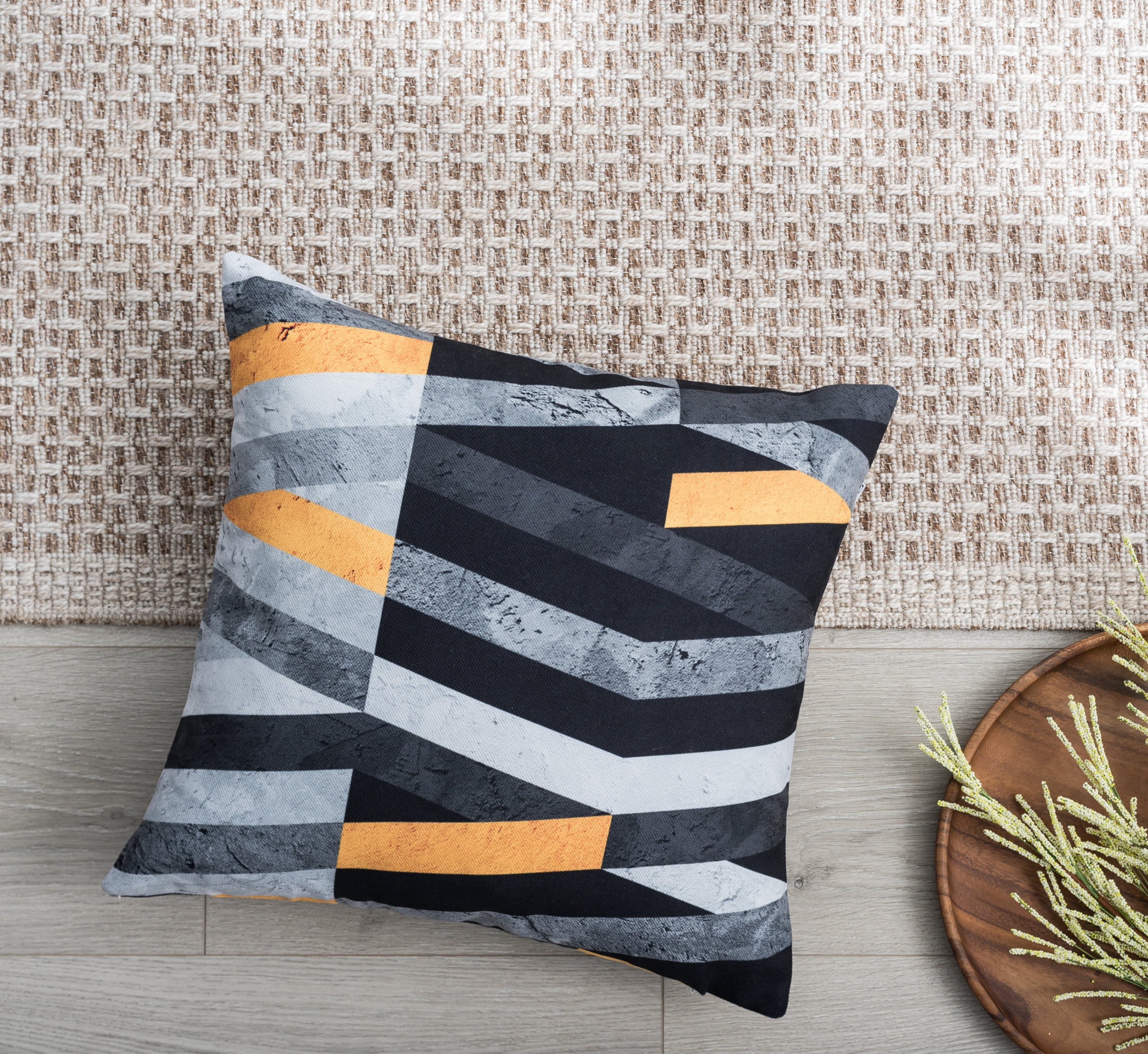 Ada Home Decor Decorative Square Throw Pillow, 18" x 18", Marble Stripes Printed