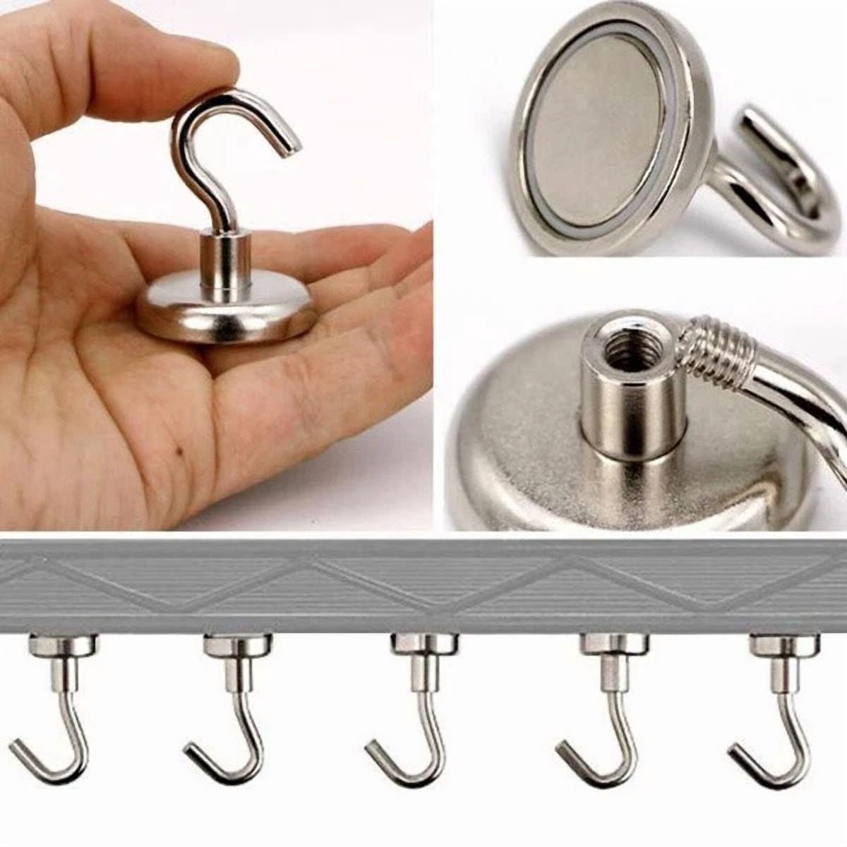 CRESTIN- 6Pcs Magnetic Hanging Hooks 2X25Mm Diameter 4X20Mm Diameter Set