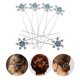 thumbnail image 4 of 12 piezas de diseño de copo de nieve horquilla tocado de moda accesorios para el cabello sombreros con estilo para novia mujer mujer (azul), 4 of 7