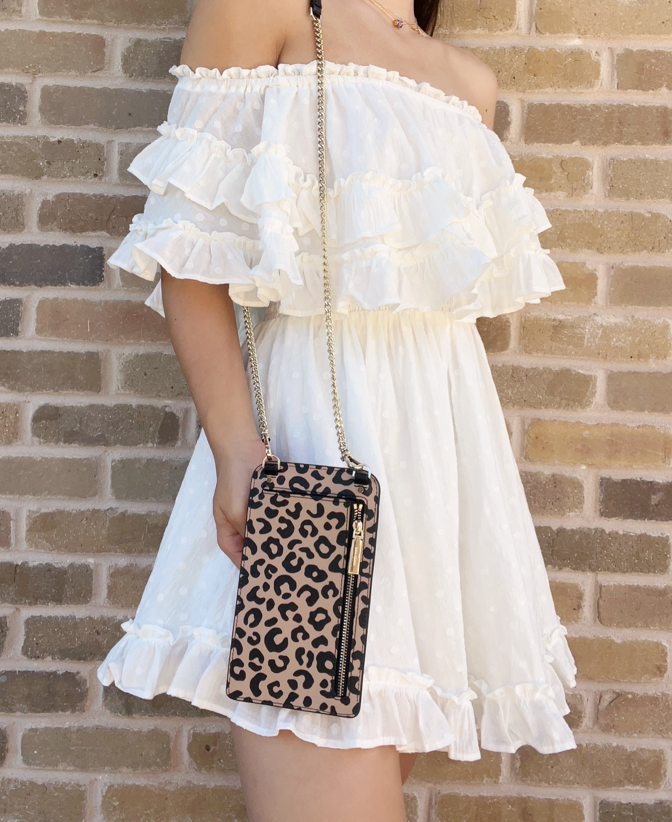 Remi Graphic Leopard Printed North South Phone Crossbody