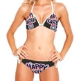 thumbnail image 2 of Easter Font Detachable Sponge Adjustable Strap Bikini Set Two-Pack Swimsuit Swim Suit - Beach Pool Vacation Club, 2 of 6