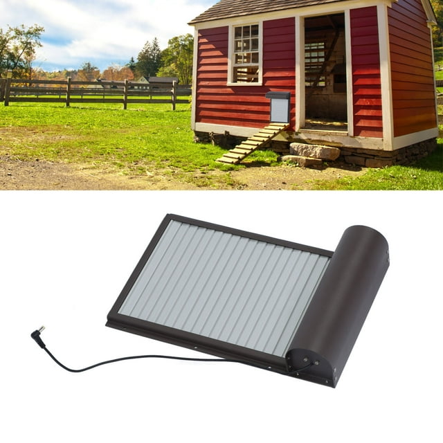 Battery Operated Automatic Chicken Coop Door Opener with Timer for Duck Goose 100-240V Brown