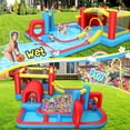 thumbnail image 3 of Adnoom Inflatable Water Slide with Large Splash Pool, Kids Bounce House w/Slide,Obstacles,Climbing,Basketball Hoop,Jumping Area for 3-10 Years, 172"X172"X65" Bouncy Castle(without Blower), 3 of 6