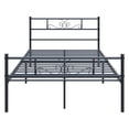 thumbnail image 5 of Yoneston Heavy Duty Queen Size Platform Bed Frame with Vintage Scroll Headboard & Footboard, Black, 5 of 12