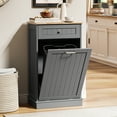 thumbnail image 6 of HARIPUL Single Tilt Out Trash Cabinet for 13 Gallon Waste Bin, Free Standing Kitchen Trash Can Cabinet with Drawers, Gray, 6 of 8
