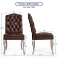thumbnail image 3 of Subrtex Upholstered Dining Chairs Set of 2, PU Leather Dining Chair with Nail heads Trim, Chairs Set for Kitchen Dining Room, Wine, 3 of 9