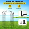 thumbnail image 3 of VEVOR Birdcage Shape Garden Arch Heavy Duty Wrought Iron Arbor Wedding Arch 8' - Black, 3 of 10