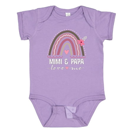 

Inktastic Mimi and Papa Love Me Rainbow Gift Baby Girl Bodysuit