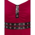 thumbnail image 3 of Rosegal Plus Size Eyelets Ruched High Low Punk Dress Deep Red L, 3 of 4