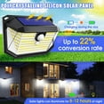 thumbnail image 2 of Paquete de 2 luces solares con sensor de movimiento - 76 COB, luz exterior con sensor de movimiento, impermeable, inalámbrica, de seguridad, luz de pared exterior para jardín, 2 of 5