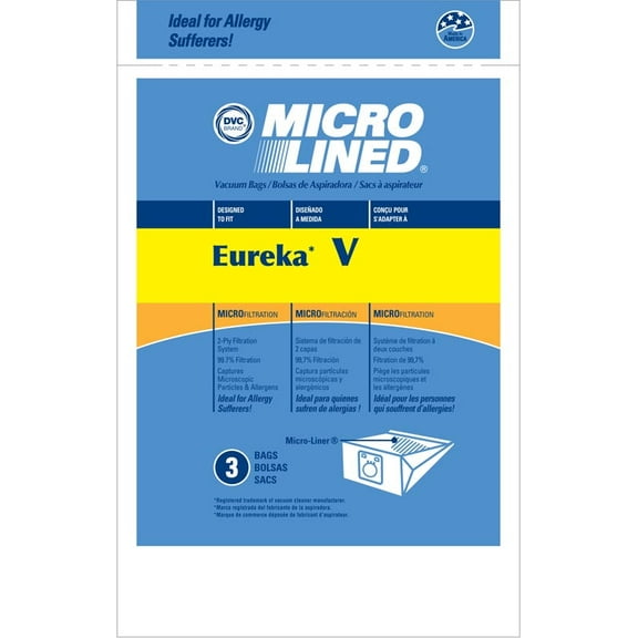 EnviroCare Compatible with Eureka Generic 3 Pack V Canister - Vacuum Bags for 52358A, 57698