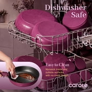 CAROTE 20 Pcs Nonstick Cookware Sets, Pots and Pans Set with Detachable Handles, Oven Safe, Induction Cookware, Stackable Kitchen Cooking Set, Ultra Violet