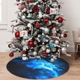 thumbnail image 5 of Rateoe Blue Fire Cool Wolf Print Christmas Tree Skirt 48" for Xmas Holiday New Year Party Circle Tree Mat Ornaments Decoration, 5 of 7