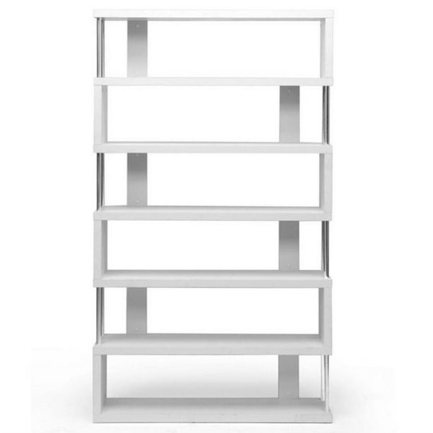 Scranton Co 6 Shelf Modern Bookcase, 6 Shelf Bookcase White