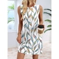 thumbnail image 4 of Dresses for Women Crewneck Sleeveless Tank Dress Summer Boho Vacation Clothes White Print XL, 4 of 9