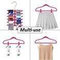 thumbnail image 4 of VECELO 100 Pack Velvet Non-Slip Heavy Duty Adult Hangers with 360° Swivel Hook, Ultra-Thin Space Saving Clothes Organizer for Coats Shirts Dresses Closet Storage-Red, 4 of 12