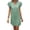 Sage, variant on Women's Ruffled Notched Cap Sleeve Mini Dress Polyester % Fabric with Sheer Details and Easy Care for Everyday Wear