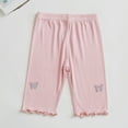 thumbnail image 3 of Otqutp Toddler Shorts Girls Shorts Decorative Drawstring Mid Pants High Waist Soild Summer Beach Shorts Soft and Comfort Leggings(Pink,6-7 Years), 3 of 3