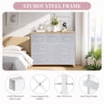 thumbnail image 7 of Dresser, Betcozy Storage Organizer with 7 Drawers for Bedroom, Chest of Drawers with Fabric Bins, Sturdy Metal Frame, Wood Tabletop for Guest Room, Closet, Entryway, Nursery, Light Gray, 7 of 7