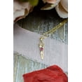 thumbnail image 4 of 925 Sterling Silver Soulmate Necklace, Gift for Her, Gold Overlay, Large Pendant, Ruby Cubic Zirconia Stone, 4 of 4