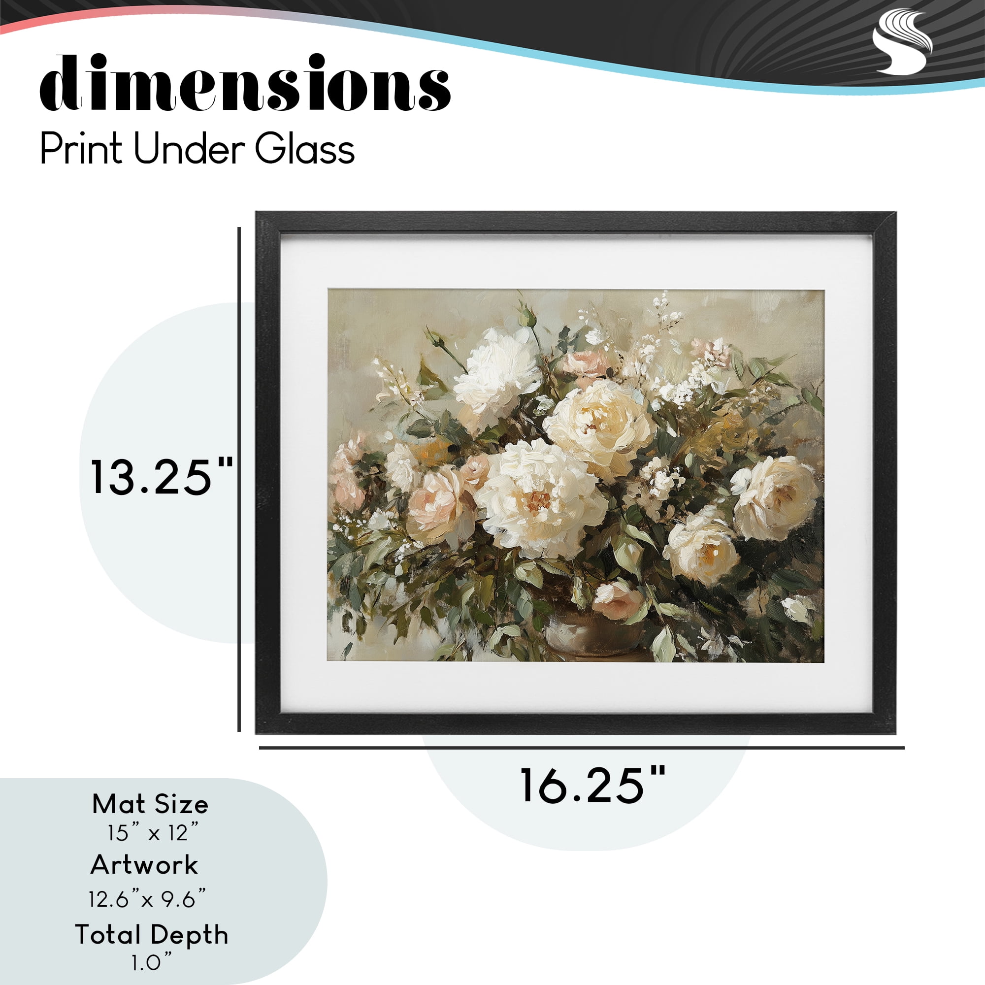 Stupell Industries Secret Garden Arrangement Black Framed Print Under Glass, design by Heidi Kuntz