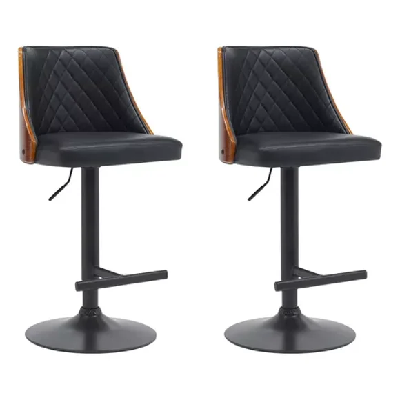 Set 2 Bancos Altos Barra Desayunador Cocina Giratorio Premium