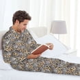 thumbnail image 6 of Naloa Zebra Men’s Pajamas Set - Long Sleeve Button Down Sleep Shirt and Pajama Bottoms Sleepwear Set-, 6 of 7