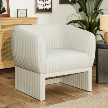 Beautiful Neutral Stripe Accent Chair