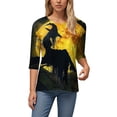 thumbnail image 6 of Godom Halloween Tshirt for Women Pumpkin Graphic Tees Tops 3/4 Sleeve Crew Neck Pullover Shirt, 6 of 6