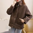 thumbnail image 7 of Ltctricy Plus Size Winter Jackets for Women Soft Warm Fleece Fluffy Coats Comfy Fashion Lapel Button Outerwear, 7 of 7