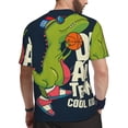 thumbnail image 2 of Wukai Dinosaur Basketball Player Print Men's Short-Sleeved Mesh T-Shirt,Quick-Dry Short Sleeve Workout T-Shirt-XX-Large, 2 of 8