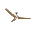 thumbnail image 4 of Vivio Lighting Monica 56 Inch Brushed Nickel Modern Flush Mount Farmhouse Ceiling Fan with Light Kit, 4 of 6