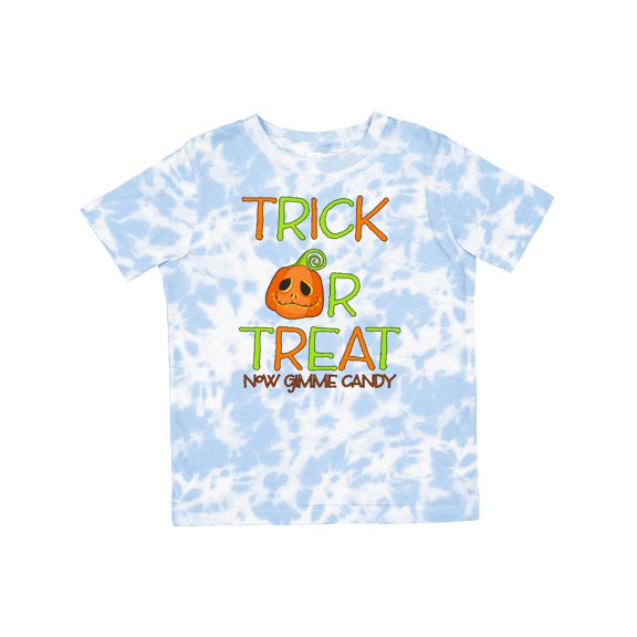 Inktastic Trick or Treat Now Gimme Candy with Halloween Pumpkin Boys or Girls Toddler T-Shirt