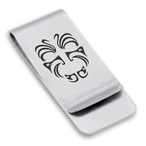 Stainless Steel Maori Warrior Champion Classic Slim Money Clip Credit Card Holder