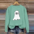 thumbnail image 2 of Arlun,Halloween Chandails en Molleton Citrouille 2025 Mode Automne Femmes Grande Taille Chandails à Lettres Imprimées Hauts Coupe Ample Confortables Col Rond Manches Longues Vêtements d'Extérieur Hauts Sans Capuche Bleu Clair2 TTG, 2 of 3