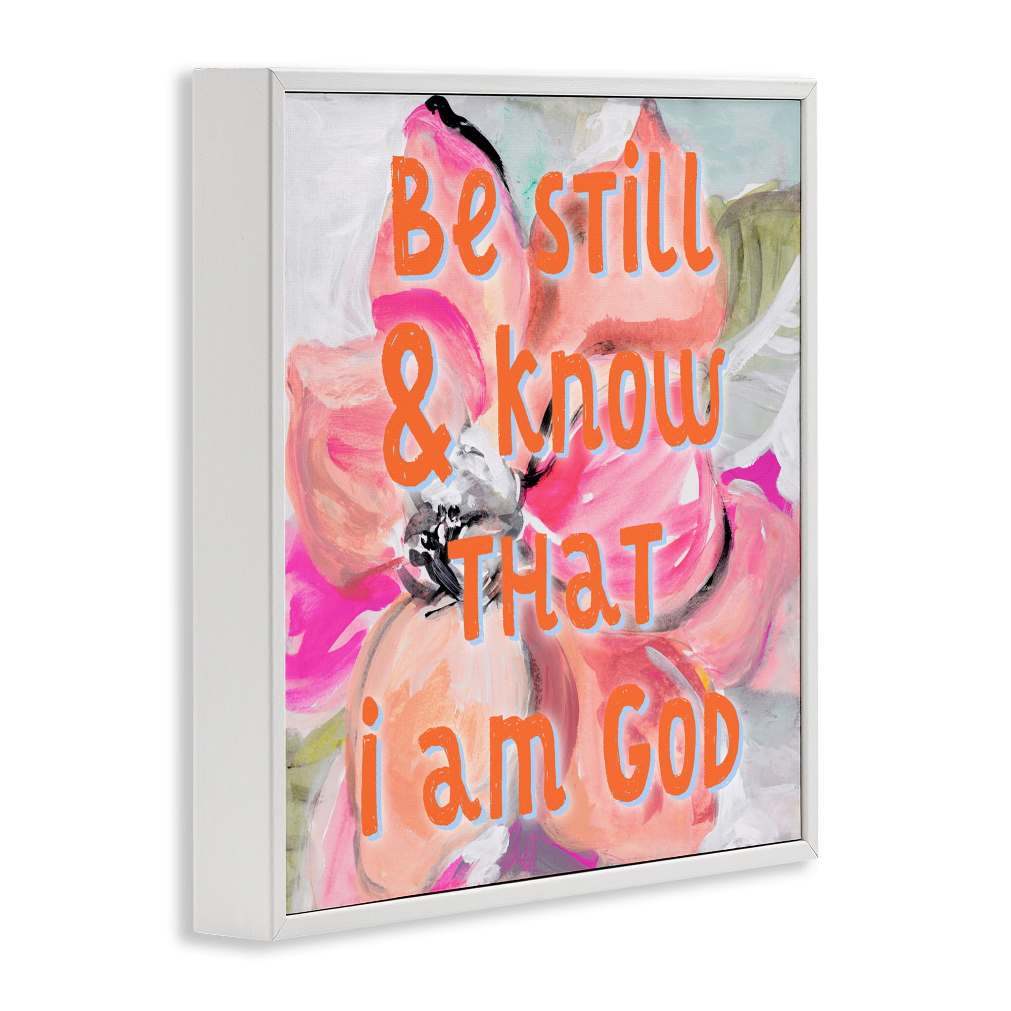Stupell Industries Bright Be Still Scripture White Framed Giclee Art, design by Lanie Loreth