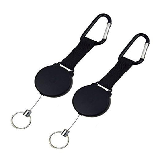 Ram Pro 2pk Big Retractable Key Chain Badge Reel Holder W Carabiner Clip Heavy Duty