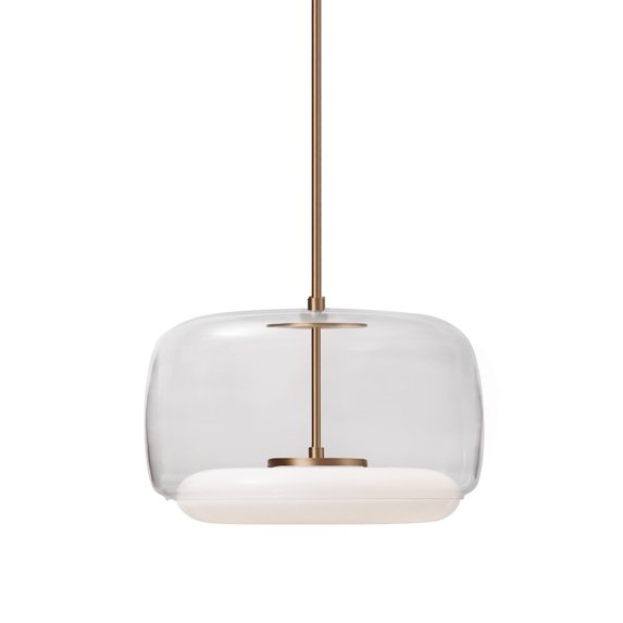 Kuzco Lighting Pd70615 Enkel 15" Wide Led Pendant - Vintage Brass / Clear