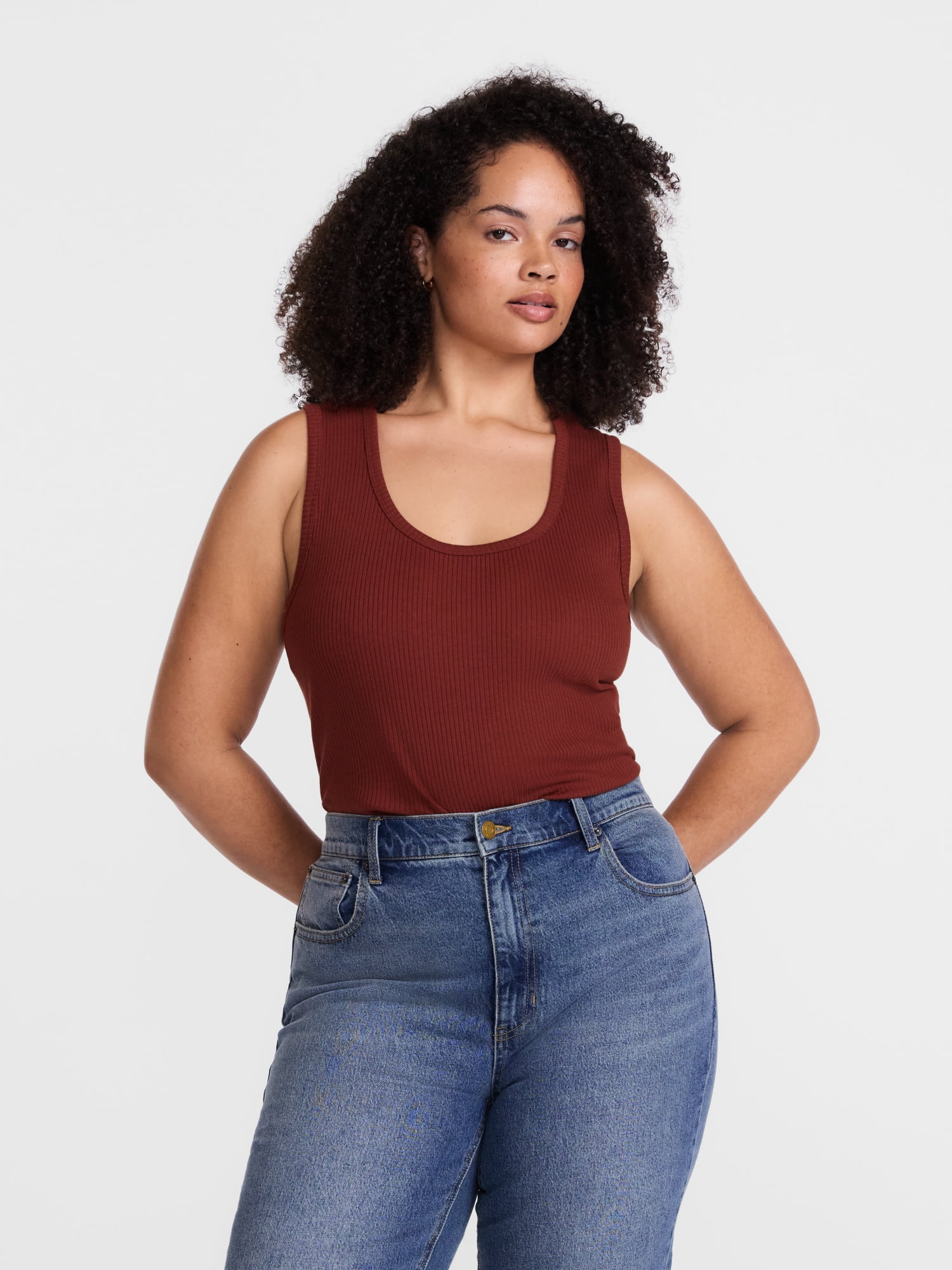 Scenario Women's Wide Ribbed Tank Top, Sizes XS-XXXL