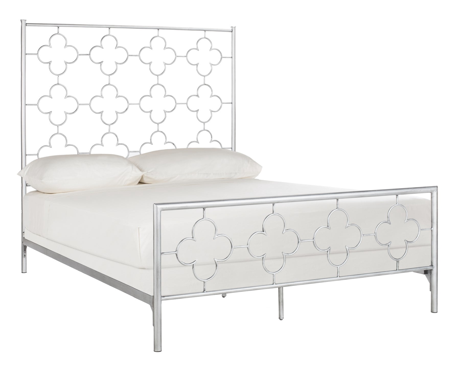 SAFAVIEH Morris Geometric Glam Lattice Metal Headboard, Queen, Antique Silver