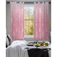 thumbnail image 3 of Red Ombre Sheer Curtains 39 Inch Length 2 Panels Set for Living Room/Bedroom, Farmhouse Stripes Modern Abstract Art Kitchen Curtains Grommet Semi-Sheer Curtains Drapes Window Treatments 27.5"x39"x2, 3 of 7