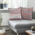 thumbnail image 2 of Ox Bay 20" x 20" Hand-Woven Red/ Multicolored Geometric Cotton Blend Pillow Cover, 2 of 10