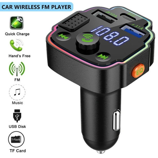 Transmetteur Bluetooth FM pour Voiture Bluetooth 5.0 Adaptateur Radio de  Voiture 5v-1.5a / 5v-3.1a / Double USB & PD 20W Chargeur de Voiture Voiture  MP3 Player Kit Prend en Charge les Appels