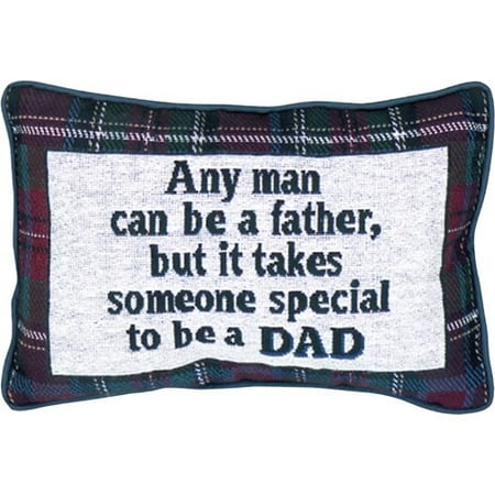 Manual Woodworkers & Weavers Any Man Plaid Word Lumbar Pillow